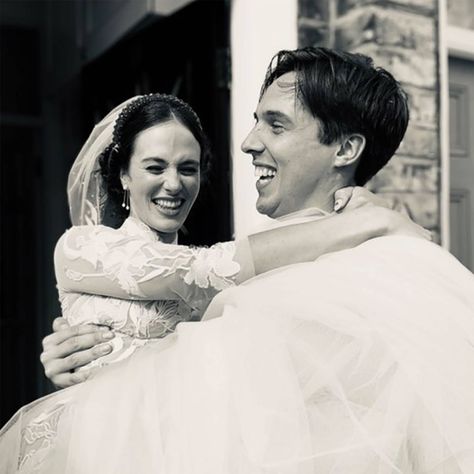 Downton Abbey star Jessica Brown Findlay channels Lady Sybil in glamorous wedding photos Downton Abbey Wedding, Actress Wedding, Lady Sybil, Laura Carmichael, Jessica Brown Findlay, Jessica Brown, Michelle Dockery, Surprise Wedding, Church Ceremony