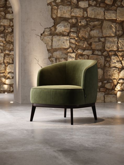 Round Armchair, Green Armchair, Contemporary Armchair, Sofa Set Designs, Modern Armchair, Velvet Armchair, Arm Chairs Living Room, Fabric Armchairs, Armchair Design