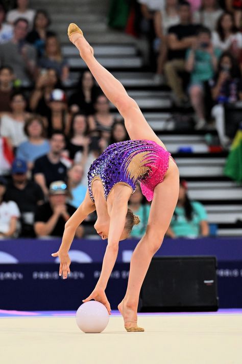 Hélène Karbanov (France) finished 17th in the Individual All-around • Paris 2024 Olympics ⭐ Rhythmic Gymnastics #ball Rhythmic Gymnastics Ball, 2024 Olympics, Sports Photos, Summer Olympics, Rhythmic Gymnastics, Action Poses, Sports Photography, Olympic Games, Sports Women