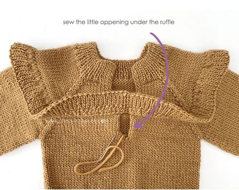 Knitted Ruffle Sweater for girl [ Knitting Pattern & Tutorial ] Knitting Kids Sweaters, Kids Sweater Pattern, Crochet Whale, Baby Cardigan Knitting Pattern Free, Crochet Poncho Free Pattern, Knit Baby Dress, Baby Sweater Knitting Pattern, Knitted Baby Cardigan