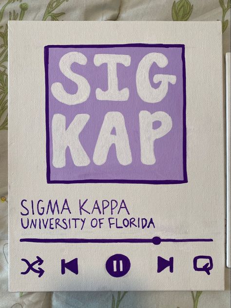 Gifts For Sorority Big, Sorority Canvas Alpha Gamma Delta, Sorority Letters Painted Ideas, Sigma Kappa Painting, Sorority Canvas Ideas Easy, Sorority Art Canvases, Sigma Kappa Canvas Paintings, Diy Big Little Gifts, Kappa Delta Canvas Painting