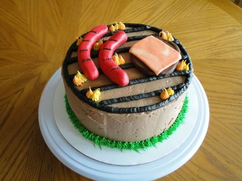 BBQ cake Bbq Cakes For Men, Bbq Cake, Using Fondant, Bakery Ideas, Chocolate Buttercream Frosting, German Chocolate Cake, Cakes For Men, Boy Birthday Cake, Upside Down Cake