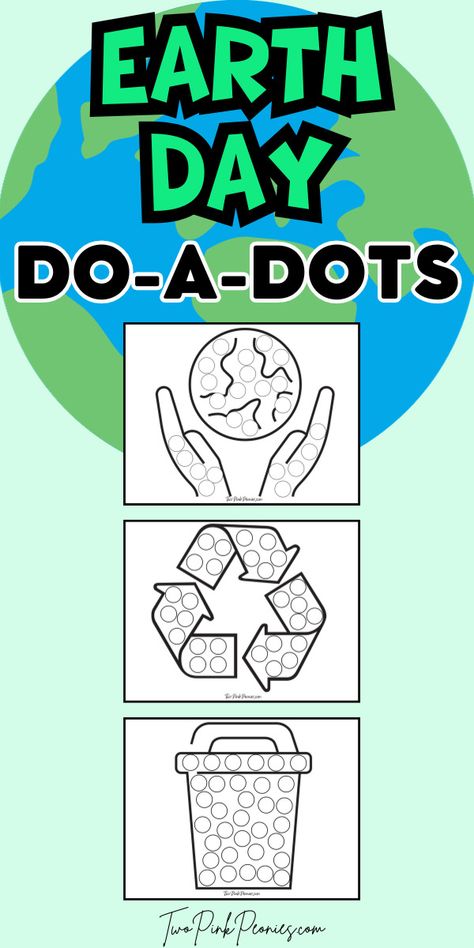 Earth Day is a wonderful day to celebrate planet Earth and talk to kids about how to take care of her! These Earth Day Dot Marker Pages are an easy, low prep activity to do with toddlers and preschoolers. You can use them with dot markers or dot stickers. Earth Week Crafts, Earth Day Crafts For Toddlers, Dot Sticker Activities, Preschool Lesson Plans Themes, Social Emotional Development Activities, Earth Day Preschool Activities, Earth Day Preschool, Preschool Earth Day, Activities To Do With Toddlers