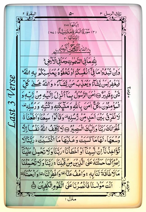 Surah Al Baqarah (Last 3 Verse) Surah Bakra Last 2 Ayat, Islam Learning, Surah Al Baqarah, Surah Baqarah, Tell The Truth Quotes, Islamic Duas, Feeling Blessed Quotes, Iranian Architecture, Ya Ali