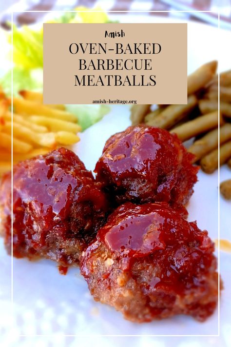 Homemade oven-baked barbecue meatballs Mini Bbq Meatballs, Oven Bbq Meatballs, Meatballs With Breadcrumbs, Homemade Bbq Meatballs In Oven, How To Make Meatballs In The Oven, Meatballs Recipe Bbq, Bbq Meatball Sauce, Bbq Meatballs And Rice, Sweet Bbq Meatballs