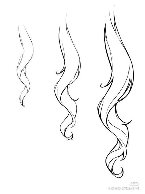 Two Ponytails Drawing, How To Draw Long Hair Anime, Long Hair Tutorial Drawing, Anime Long Hair Reference, Hair Long Drawing, Long Hair Ideas Drawing, How To Draw Long Hair, Long Hair Reference Drawing, Hair Inspo Art