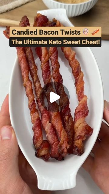 Justin Burkard on Instagram: "Candied Bacon Twists 🥓🍭
Satisfy your sweet & savory cravings in a snap! ✨

🛍️ What You Need:
- 1 lb Bacon 🥓
- 1/2 cup Brown Sweetener 🍯 (I used Truvia)
- Optional: A pinch of Cayenne & Black Pepper for a spicy kick! 🔥

🧑‍🍳How to Make It:
1️⃣ Preheat your oven to 400F.
2️⃣ Coat & twist the bacon in sweetener for that perfect caramelization. 🌀
3️⃣ Bake on a rack for 40 mins, flipping halfway through. ⏲️
4️⃣ Let it cool & dive into the deliciousness! 😋

Craving for more? Tap the emoji that matches your mood! ❤️ for love, 😮 for must-try, and 🥓 if you're bacon-obsessed!

Find the full recipe & more at:
➡️ https://keto.recipes/candied-bacon-twists-sweet-meets-savory-sensation/
Quick, easy & tasty - perfect for your keto lifestyle! Plus, get your ingredie Bacon Twists In Oven, Twisted Bacon, Bacon Twists, Savory Cravings, Candied Bacon, The Emoji, Keto Lifestyle, Sweet Savory, Cayenne