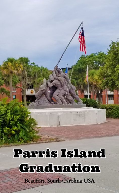 5 miles south of the coastal city of Beaufort a is a glorious sound like no other in the world -- the Parris Island graduation of young Marine cadets. #visitbeaufortsc #boomersinsc #boomertravel Marine Corps Bootcamp Parris Island, Marine Graduation, Vacation Places In Usa, La Travel Guide, California With Kids, Parris Island, East Coast Usa, Coastal City, Beaufort Sc