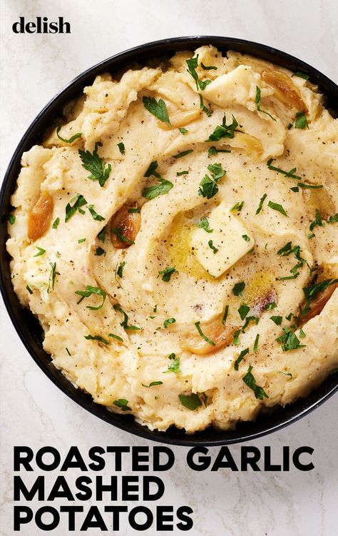 Mashed potatoes are great but they can be even better with the extra savory flavor from melty, roasted garlic. It adds a perfect kick to the classic. Food Sides, Roasted Garlic Mashed Potatoes, Thanksgiving Food Sides, Thanksgiving 2022, Instant Mashed Potatoes, Garlic Mashed Potatoes, Garlic Mashed, Thanksgiving Food, Vegetable Side