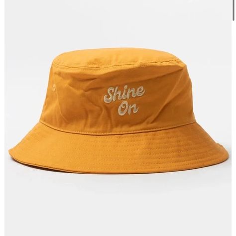 Tilly's | Accessories | Copy Nwt Shine On Bucket Hat | Poshmark Cheap Yellow Bucket Hat, Fun Yellow Brimmed Bucket Hat, Cute Adjustable Yellow Bucket Hat, Yellow Brimmed Bucket Hat, Adjustable Yellow Bucket Hat, Pacsun Pants, Pacsun, American Eagle, Bucket Hat