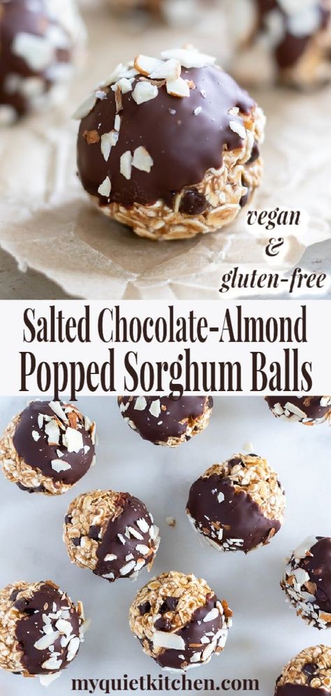 Waldorf Snacks, Popped Sorghum, Sorghum Recipes, Almond Butter Chocolate, Vegan Party Food, Vegan Snack Recipes, Fun Dessert, Vegan Party, Vegan Snack