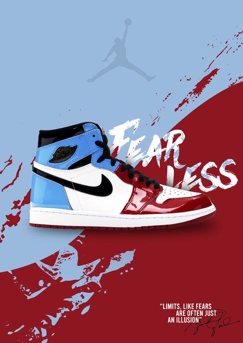 Jordan 1 FEARLESS Jordan 1 Poster, Fearless Jordan 1, Fearless Wallpaper, Look Mom I Can Fly, Jordan 1 Fearless, Sneaker Art, Wallpaper Phone, Nike Jordan, Nike Logo