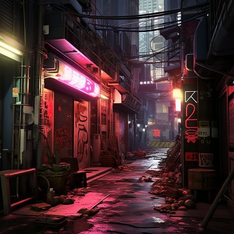 Sci Fi Slums, Dystopian City Slums, Dystopian City Concept Art, Undercity Aesthetic, Slums Aesthetic, Cyberpunk Environment Concept Art, Cyberpunk Alleyway, Cyberpunk Slums, Dystopian Environment