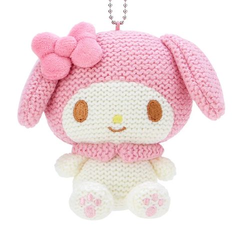 Amigurumi-Style Knitted Plush Keychain is released in Japan Today~! A knitted mascot in the style of an amigurumi that exudes nostalgia and warmth. It has a lovely rustic look to it★Attach it to your bag or backpack and treat it with love♪ Size: Approx. W11 x D6 x H12cm*Chain not included Material: Polyester, knit Photo credit: Sanrio Japan My Melody Crochet Plush, My Melody Plush Keychain, Sanrio Crochet Keychain, My Melody Keychain, Crochet My Melody, My Melody Crochet, Sanrio Crochet, Hello Kitty Accessories, Aulani Disney Resort