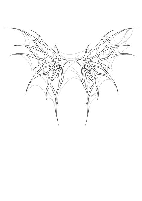 Wings Cybersigilism, Cybersigilism Wings Tattoo, Neotribal Wings, Cybersigilism Dragon, How To Draw Cybersigilism, Cybersigilism Tattoo Chest, Cybersigilism Wings, Wing Tattoo Designs For Women Back, Wing Tattoo Stencil