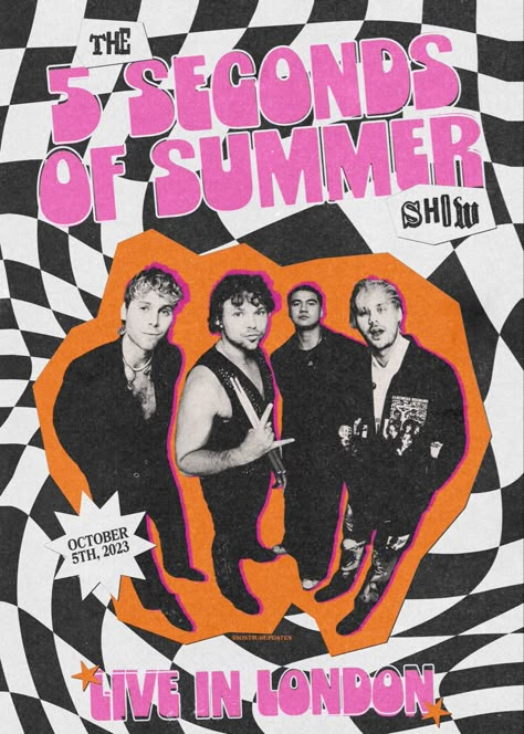 5sos Tour Posters, 5sos Show Poster, The 5 Seconds Of Summer Show, 5sos Prints, 5sos Poster Aesthetic, 5 Seconds Of Summer Poster, 1d Poster, 5sos Collage, 5sos Poster