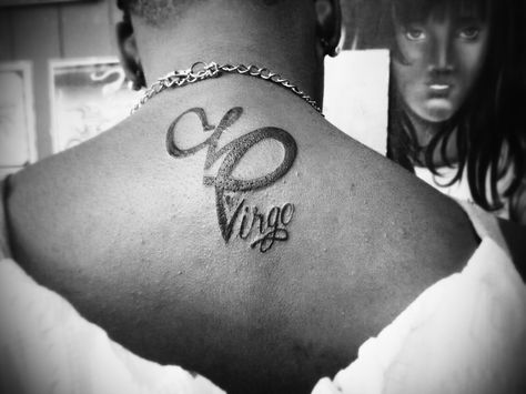 #virgo first tattoo  the expression of life Virgo Matching Tattoos, Virgo Neck Tattoos Women, Virgo Chest Tattoo Female, Virgoat Tattoo, Virgo Tattoos Men, Virgo Tattoo Black Women, Virgo Sign Tattoos For Women, Virgo Symbol Tattoo, Virgo Tattoo Designs For Women