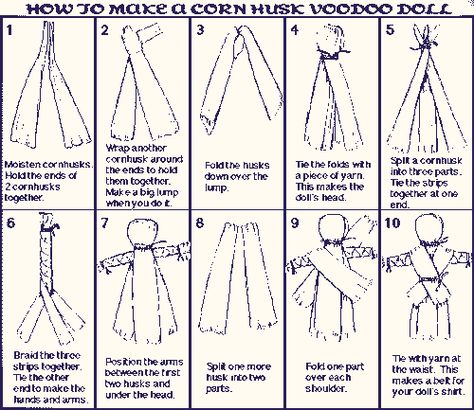 how to make a corn husk voodoo doll Voodoo Doll Spells, Corn Husk Crafts, Wicca Recipes, Corn Dolly, Corn Husk Dolls, Pagan Crafts, Voodoo Spells, Witchy Crafts, Witch Spell Book