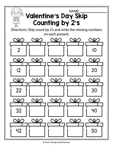 Valentine's Day Skip Count By 2's Math Worksheets and activities for preschool, kindergarten and 1st grade kids perfect for morning work and math centers. These worksheets are no prep and will help teachers save time during the school year. Math pages is a no prep packet packed full of worksheets and printables to help reinforce math skills in a fun way. #valentinesday #math #worksheets #kindergarten Valentine Math Worksheet, Kindergarten Math Worksheets Counting, Skip Counting Kindergarten, Summer Math Worksheets, Math Counting Worksheets, Skip Counting Worksheets, Skip Counting By 2, Valentine Worksheets, Counting Worksheets For Kindergarten