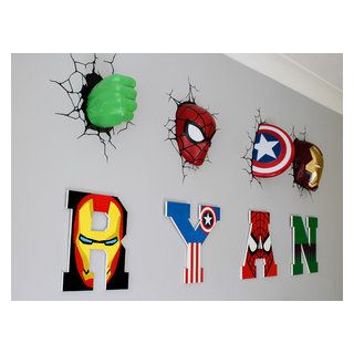 Kacie Hall-Shelton Star Interior Design, Hero Bedroom, Spiderman Bedroom, Avengers Bedroom, Marvel Bedroom, Avengers Room, Spiderman Room, Marvel Room, Boy Toddler Bedroom