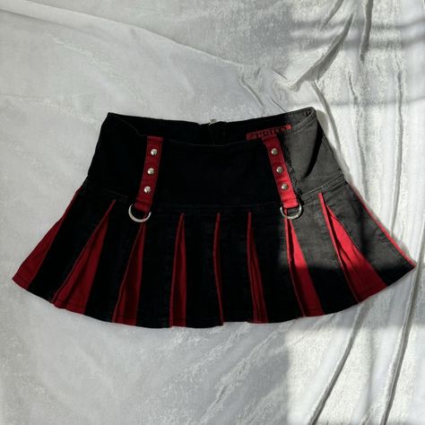 tripp nyc skirt 
size s
shipping from mexico... - Depop Tripp Nyc Skirt, Girlfriend Clothes, Custom Jeans Diy, Skz Concert, Goth Stuff, Red And Black Outfits, Custom Jeans, Dark Outfits, Any Question