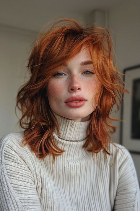 Explore 16 easy-to-style shoulder-length bobs, offering quick and fashionable hair solutions for busy mornings in 2024. Ginger Lob, Redhead Hair Color, Queer Haircut, Shoulder Length Bob Haircut, Κούρεμα Bob, Bob Hair Color, Summer Haircuts, Fishtail Braid, Hair Solutions