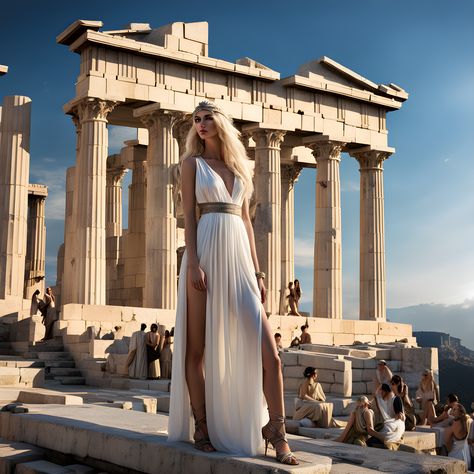 The Acropolis in Athens is a magnificent ancient site that holds great historical and cultural significance. One of the most iconic figures associated... -  ##photoshoot #Acropolis #ai #AIArt #AncientGreece Athena Photoshoot, The Acropolis, Dreamy Landscapes, Acropolis, Hyperrealism, Ancient Ruins, Video Image, Ancient Greece, Ancient Greek