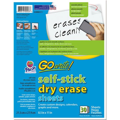 Pacon AS8511 Go Write Dry Erase-Sheet, 8.5-Inchx11-Inch, White, 5-Sheet: Amazon.ca: Office Products Door Table, School Supplies Shopping, White Sheets, Teacher Supplies, Wall Door, Learning To Write, Dry Erase Board, Laser Printer, Classroom Activities