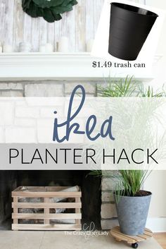 This Ikea planter hack is a genius idea for house plants. Follow this DIY tutorial and transform a cheap trash can with chalk paint to make the perfect planter. Ikea Planter, Ikea Planters, Cheap Planters, Ikea Outdoor, Cheap Patio Furniture, Outdoor Patio Diy, Cheap Patio, Crafts For Teens To Make, Diy Ikea Hacks