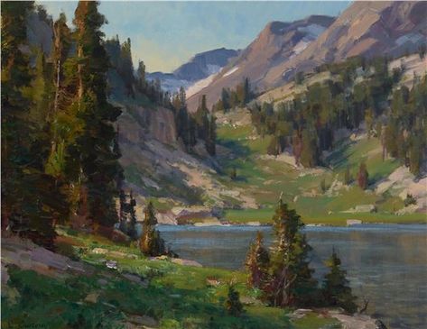 Clyde Aspevig Landscape Paintings, Distant Mountains Painting, Landscape Oil Paintings Mountain, Distant Mountain Painting, Mountain Impressionist Painting, Clyde Aspevig, Coeur D'alene, Painting Landscape, Custom Hand Painted