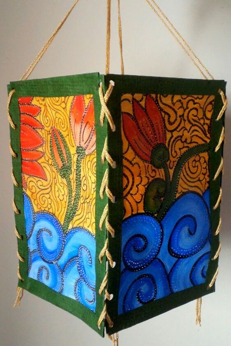 .. Diy Latern For Diwali, Diwali Kandil, Diwali Lantern, Classic Lamp, Trendy Sewing Projects, Small Lamp Shades, Diwali Craft, Diy Lanterns, Paper Lantern