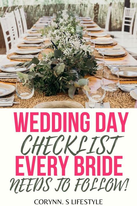 Wedding Day Preparation, Wedding Day To Do List, Wedding Day Checklist For Bride, Checklist For Bride, Prepare For Wedding, Wedding Planning Timeline Printable, Wedding Preparation Checklist, Wedding Planning Checklist Printable, Day Checklist