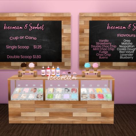 Icecream Parlour decor ts4 ts4cc custom content the sims 4 thesims4 clutter object gelato sorbet store cc ccfinds Sims 4 Ice Cream Shop Cc, Bubble Tea Cc Sims 4, Sims 4 Ice Cream Cc, Sims 4 Ice Cream Shop, Sims 4 Clothing Store, Sims 4 Bakery Cc, Sims 4 Store Cc, Sims 4 Bar Cc, Sims Blender