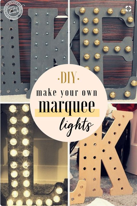 Marquee Lights Diy, Wooden Letters Diy, Diy Marquee Letters, Diy Brunch, Creative Letters, Lighted Marquee Letters, Letter Diy, Diy Shows, Youth Room