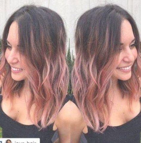 Rose Gold Balayage Brunettes, Dusty Pink Hair, Dark Roots Hair, Rose Gold Hair Brunette, Ombre Rose, Gold Hair Colors, Hair Color Rose Gold, Pastel Pink Hair, Hair Ombre