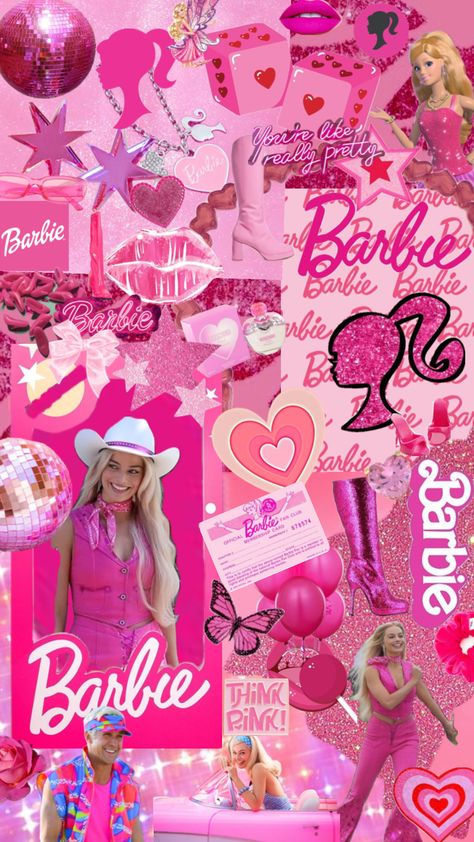 Barbie Dreamhouse Experience, Hello Barbie, Barbie Wallpaper, Pink Glitter Wallpaper, Barbie Theme Party, Movie Collage, Mode Rose, Pink Wallpaper Girly, Barbie Coloring