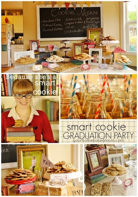 Smart Cookie Graduation Party, Cookie Graduation Party, Ideas For Graduation Party, Cookies Theme, Graduation Party Themes, One Smart Cookie, Covered Oreos, Back To School Party, Celebration Ideas