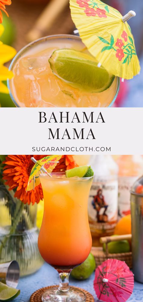 Bahama Mama Recipe Bahama Mama Recipe, Bahama Mama Drink, Rum Cocktails Easy, Cocktails Made With Rum, Rum Drinks Recipes, Ice Cream Cocktails, Coconut Liqueur, Rum Cocktail Recipes, Rum Recipes