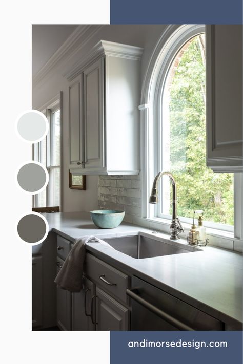 Arch Window In Kitchen, Kitchen With Arched Windows, Arched Window In Kitchen, Arched Window Kitchen, Arched Windows Kitchen, Sink Offset From Window, Arch Over Kitchen Sink, Mirror Above Kitchen Sink, Kitchen Sink Window Bump Out