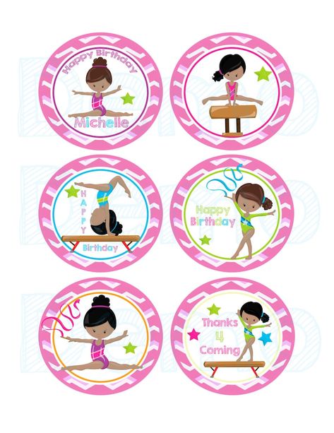 Cupcake Toppers Tags Gymnastic Cupcake Toppers Gymnastic - Etsy Canada Gymnastic Cake, Gymnastics Theme Birthday Party, Gymnastics Birthday Cakes, Gymnastics Party Invitations, Gymnastic Party, Fun Printables For Kids, Happy Birthday Michelle, Frozen Birthday Party Cake, Gymnast Birthday Party