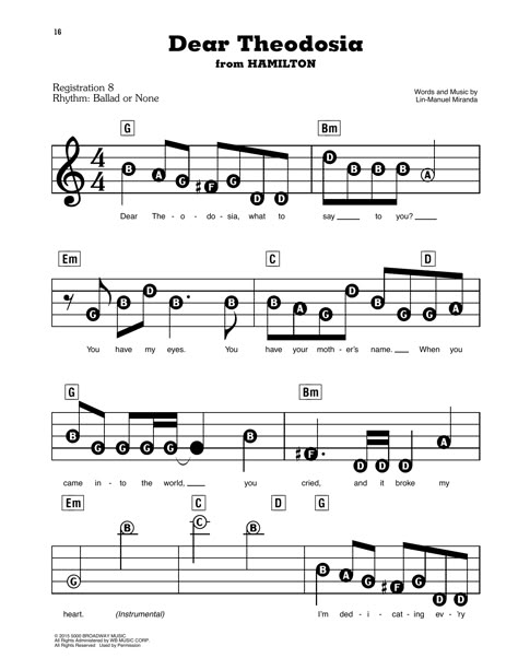 Flute Sheet Music Broadway, Hamilton Violin Sheet Music, Dear Theodosia Piano, Tuba Sheet Music, Hamilton Piano Notes Easy, Hamilton Piano, Hamilton Sheet Music, Dear Theodosia, Piano Music With Letters