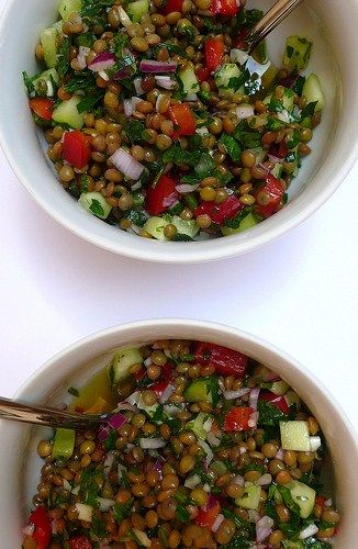 Lentil Salad...... lentils, zuchinni, red onion, tomatoes, lemon juice, salt and pepper and vinegar Slow Carb Diet Recipes, Slow Carb Recipes, Slow Carb Diet, Slow Carb, Low Carb Dessert, Lentil Salad, Lentil Recipes, Low Fat Diets, Think Food