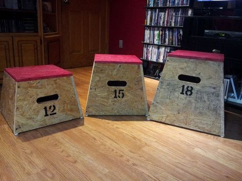 Plyometric Boxes, Diy Plyo Box, Box Exercises, Importance Of Exercise, Diy Gym Equipment, Plyo Box, Diy Workout, Diy Home Gym, Diy Gym