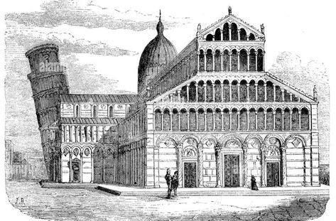 Cathedral Sketch, Pisa Cathedral, Romanesque Architecture, Cologne Cathedral, Pisa, Louvre, Art Drawings, Sketch, Architecture