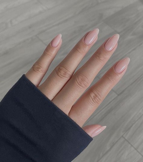 Plain Baby Pink Nails, Simple Baby Pink Nails, Plain Acrylic Nails, Almond Nails Pink, Acrylic Nails Almond Shape, Baby Pink Nails, Plain Nails, Light Pink Nails, Basic Nails