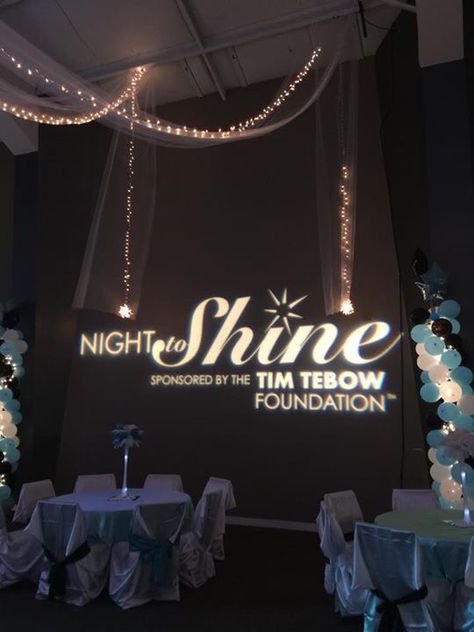 Tim Tebow's night to shine volunteer event Night To Shine Decorations, Night To Shine Prom, Shine Decorations, Night To Shine, Grad Ideas, Prom Decor, Tim Tebow, Shine The Light, Volunteer Work