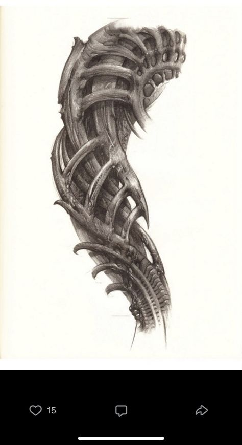 Biomech Tattoo, Biomechanical Tattoo Design, Tatoo 3d, Bio Organic Tattoo, Tattoo Samples, Giger Art, Organic Tattoo, Mechanic Tattoo, H.r. Giger