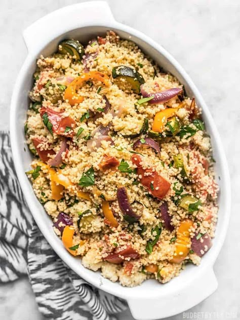 Roasted Vegetable Couscous, Vegetable Couscous, Side Dishes For Chicken, Couscous Recipes, Couscous Salad, Homemade Salads, Cous Cous, Roasted Vegetable, Vegetarian Meals