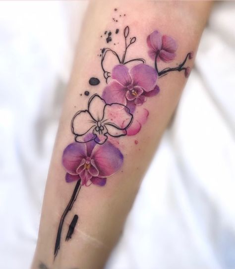 Orchid Tattoo Ideas, Orchid Flower Tattoos, Orchid Tattoo, Design Tattoos, My Tattoos, Anklet Tattoos, Thai Tattoo, Petite Tattoos, Plant Tattoo