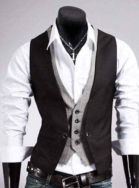 Mens Suit Black, Formal Wedding Suit, Terno Slim, Button Vest, Smart Casual Dress, Costume Noir, Mens Suit Vest, Mens Fashion Smart, Traje Casual